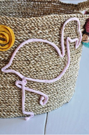 Κουτί Βάπτισης-Καλάθι Handmade Flamingo