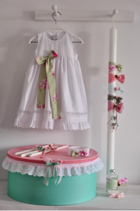 Πακέτο Βάπτισης για κορίτσι Ρομαντικό Mint