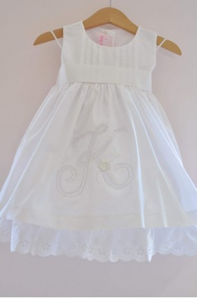 Χειροποίητο Φόρεμα Βάπτισης με μονόγραμμα Greekness