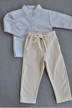 Χειροποίητο Σύνολο Βάφτισης Boy in Beige