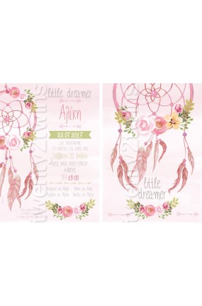 Προσκλητήριο Βάπτισης Ονειροπαγίδα 17001