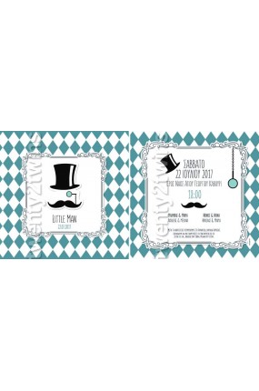 Προσκλητήριο Βάπτισης Μουστάκι  17032