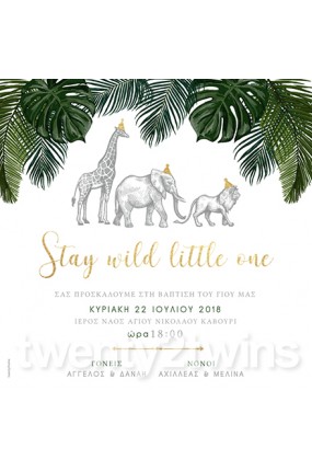 Προσκλητήριο Βάπτισης Zούγκλα 18091