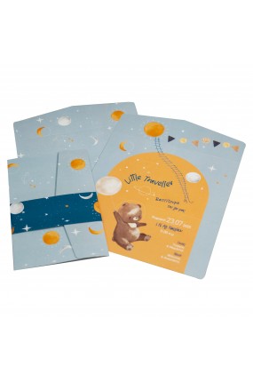 Προσκλητήριο Βάφτισης Αρκουδάκι στο Φεγγάρι