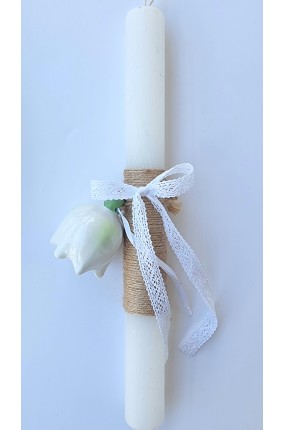 Πασχαλινή Λαμπάδα με Καμπανούλα Πορσελάνινο Λουλούδι