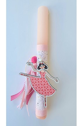 Χειροποίητη Πασχαλινή Λαμπάδα Μπαλαρίνα