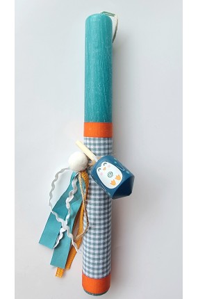 Χειροποίητη Πασχαλινή Λαμπάδα με Σβούρα Πιγκουίνο