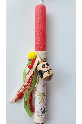 Χειροποίητη Πασχαλινή Λαμπάδα με Σβούρα Panda