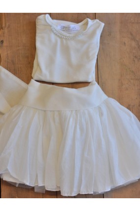 Σετ Φούστα με Τοπ My Party Skirt in White