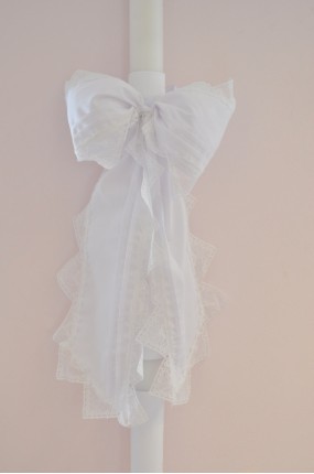 Χειροποίητη Λαμπάδα Βάφτισης All White