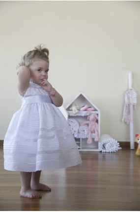 Χειροποίητο Φόρεμα Βάφτισης White Luxury 