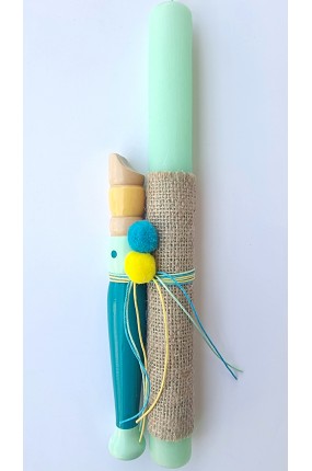 Πασχαλινή Λαμπάδα με Ξύλινη Φλογέρα